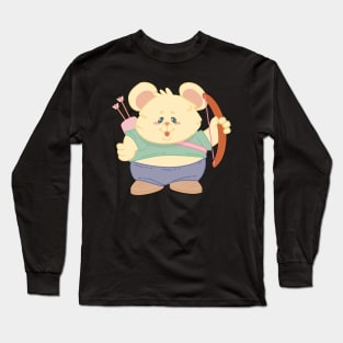 Archery Cute Hamster Rat Player - Girl Kids gift print Long Sleeve T-Shirt